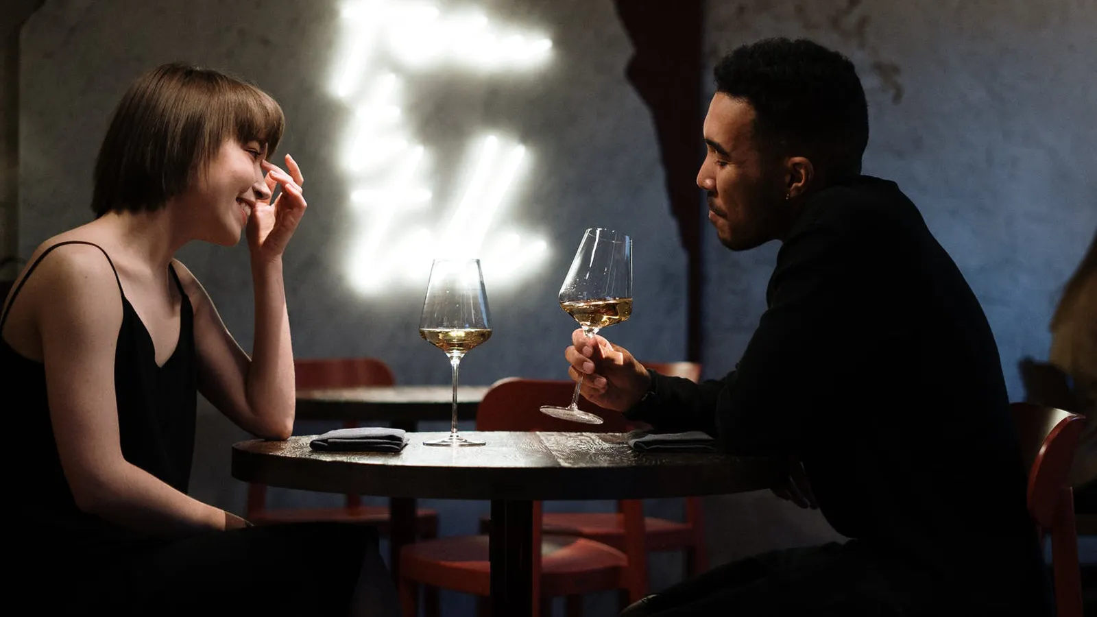 Married couple enjoying a romantic dinner together